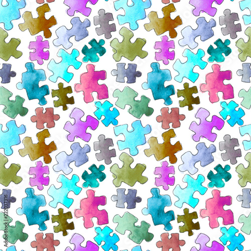 puzzle pattern seamless. Cartoon puzzle Seamless wallpaper