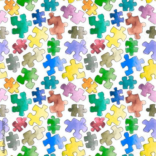 puzzle pattern seamless. Cartoon puzzle Seamless wallpaper
