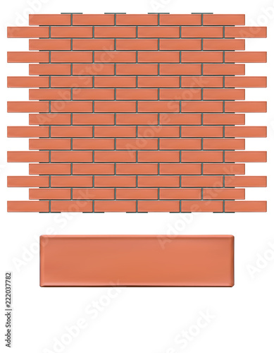 Bricks wall vector 3d illustration
