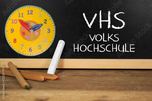 Schultafel mit VHS Volkshochschule photo