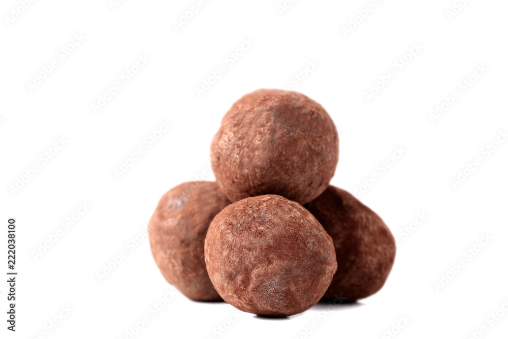 Chocolate balls isolated on white background Chocolate balls isolated on white background