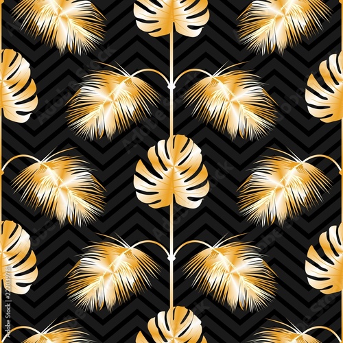 Tropical exotical seamless pattern. Wallpaper. Illustration.