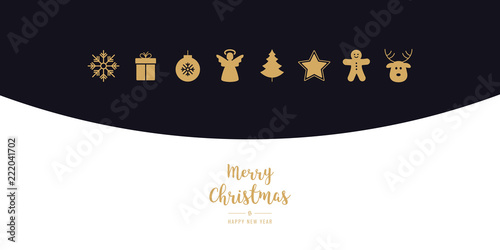 christmas golden ornament elements greeting text background