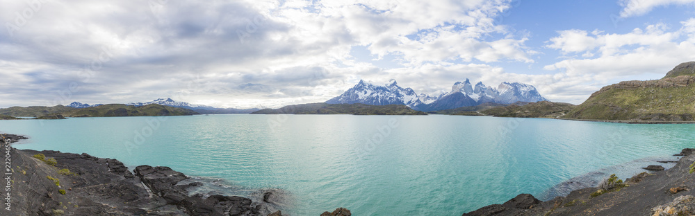 View on Lake Pehoe and Cerro Paine Grande View on Lake Pehoe and Cerro Paine Grande