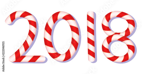 2018 Candy cane Typography vector