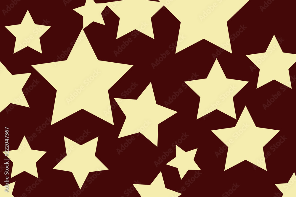 Fototapeta premium Fondo rojo con estrellas amarillas.