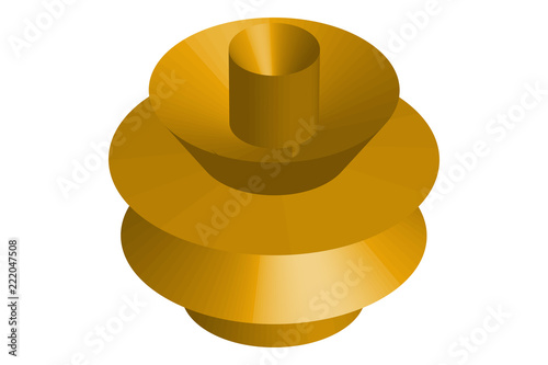 Escultura abstracta de oro.