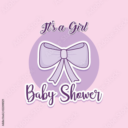 baby shower card with ribbon bow