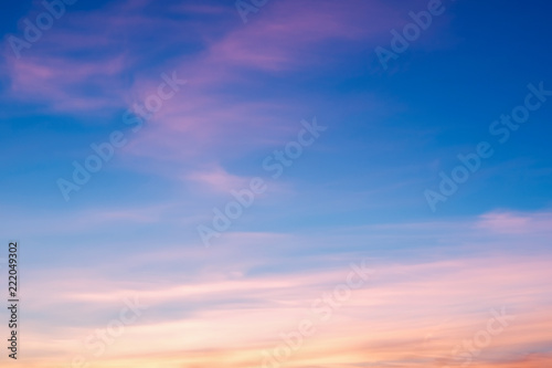 Evening Sky with Sunny clouds and gradients