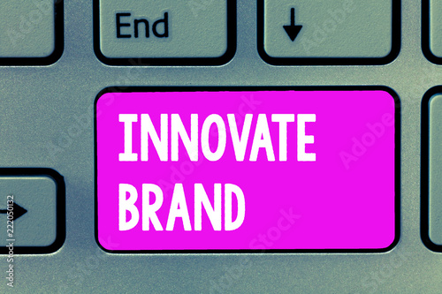 Word writing text Innovate Brand. Business concept for significant to innovate products, services and more. photo