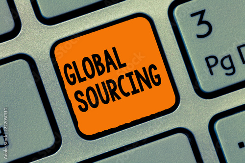Handwriting text writing Global Sourcing. Concept meaning practice of sourcing from the global market for goods. photo