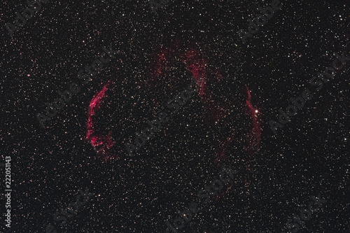 The Veil Nebula in the constellation Cygnus photographed from Mannheim in Germany.