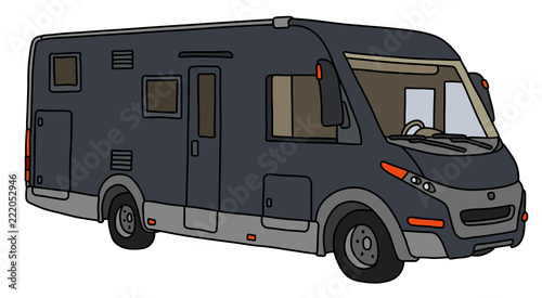 The modern dark large motor home