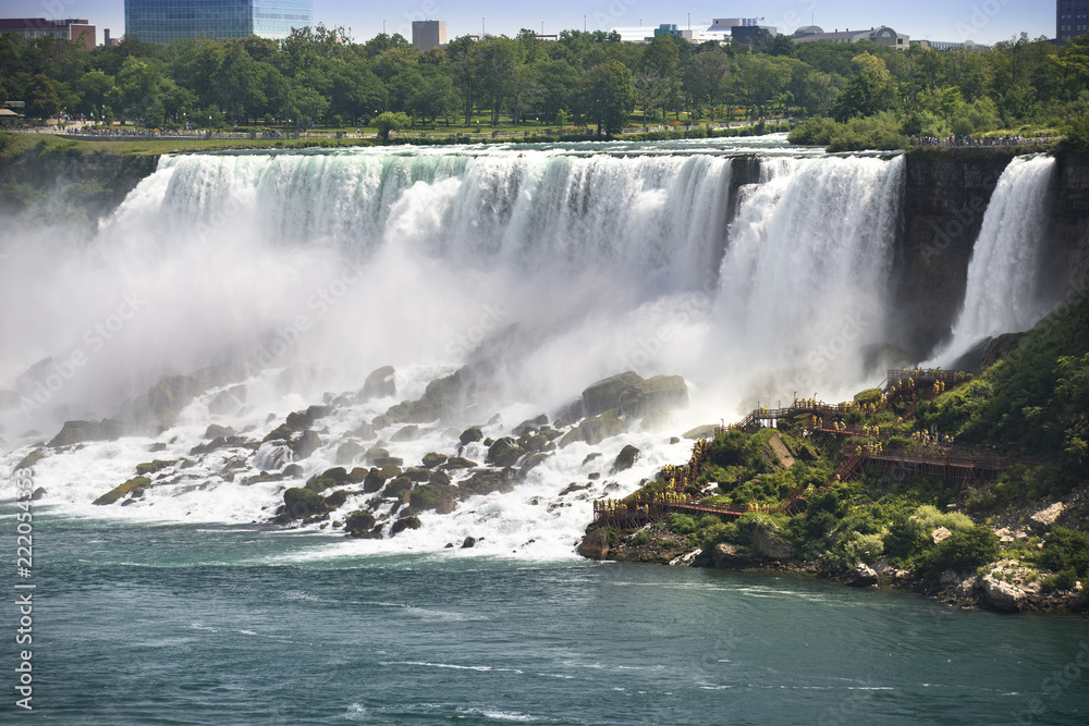 Fresh water flows over the American Falls in Niagara Falls, Ontario, Canada Fresh water flows over the American Falls in Niagara Falls, Ontario, Canada