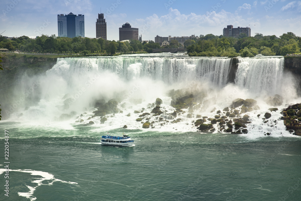 Fresh water flows over the American Falls in Niagara Falls, Ontario, Canada Fresh water flows over the American Falls in Niagara Falls, Ontario, Canada
