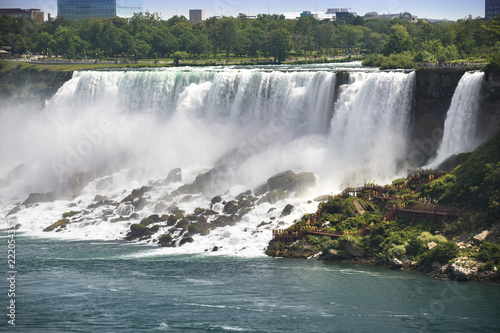 Fresh water flows over the American Falls in Niagara Falls  Ontario  Canada