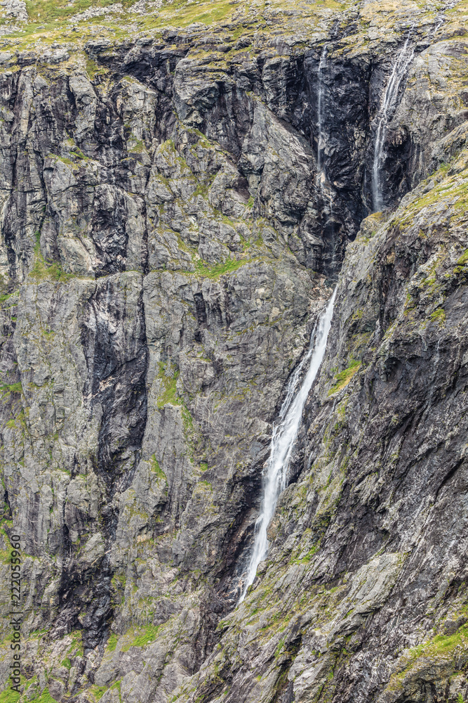 waterfall in rocky mountains, Norway. waterfall in rocky mountains, Norway.