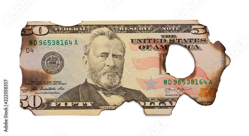 Burned Fifty Dollar Bill