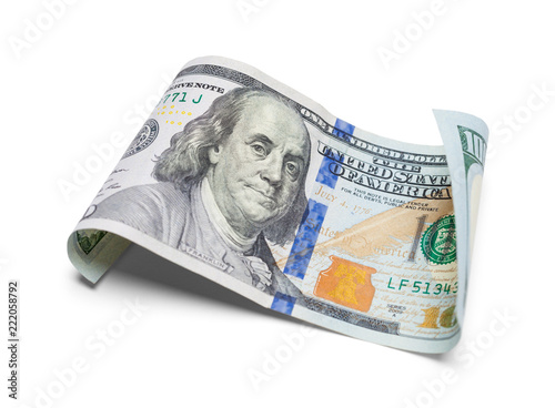 Wallpaper Mural Curled Hundred Dollar Bill Torontodigital.ca