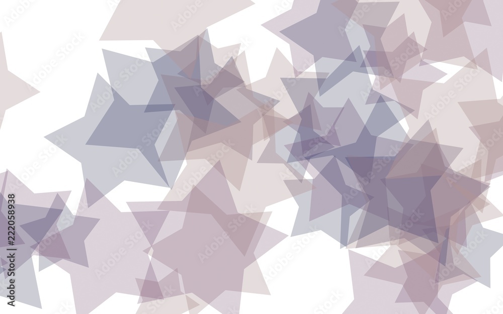 Multi Colored translucent stars on a white background. Red tones. 3D illustration Multi Colored translucent stars on a white background. Red tones. 3D illustration