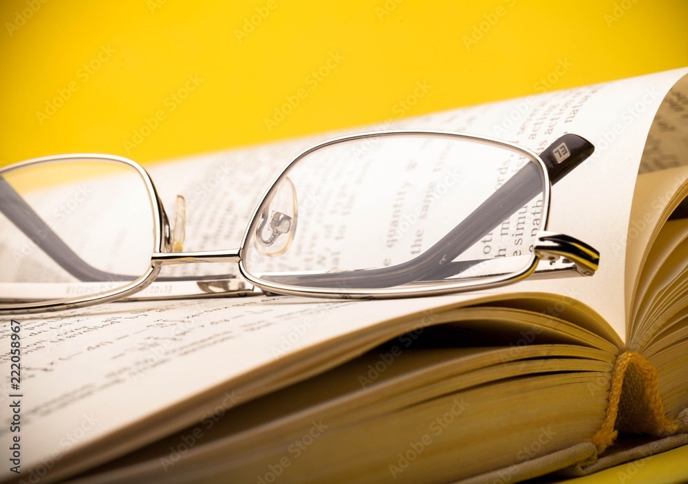 Closeup of Reading Glasses on Book Closeup of Reading Glasses on Book