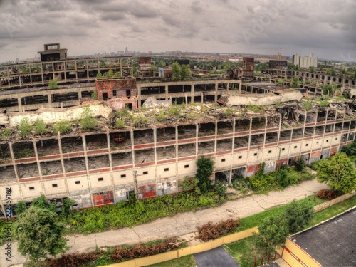 Aerial View of the Famous Abandoned Packard Plant in Detroit photo