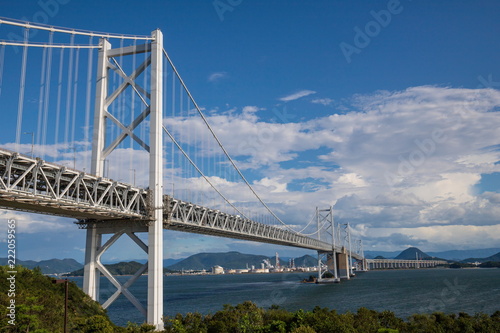 Seto Ohashi Bridge(Suspension bridge) in the seto inland sea,shikoku,japan
