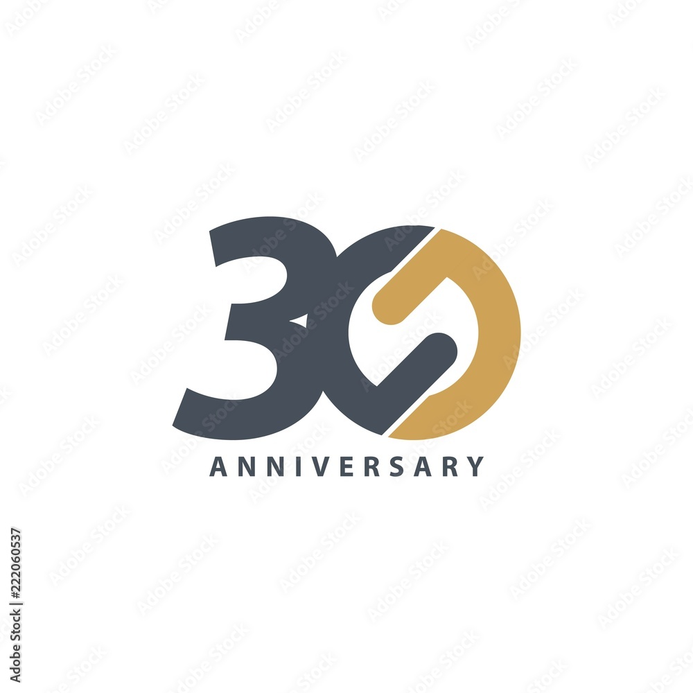 30 Year Anniversary Vector Template Design Illustration
