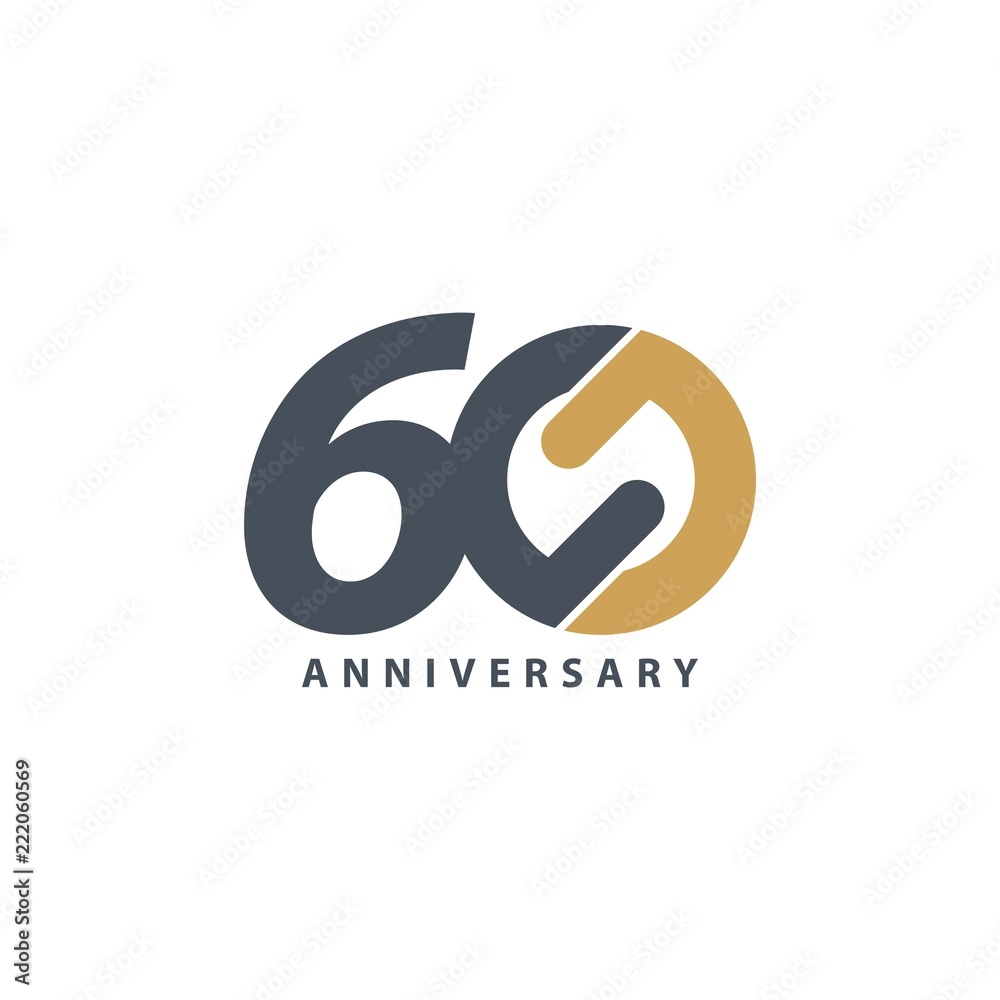 60 Year Anniversary Vector Template Design Illustration 60 Year Anniversary Vector Template Design Illustration