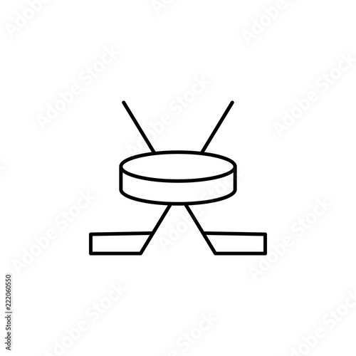 hockey sticks and puck icon. Element of hockey icon for mobile concept and web apps. Thin line hockey sticks and puck icon can be used for web and mobile