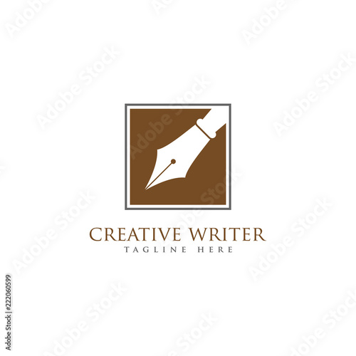 creative writer logo pen vector