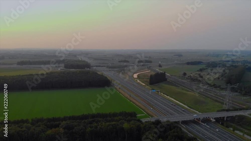 Aerial view over the highway, A15 Bemmel, GLD photo