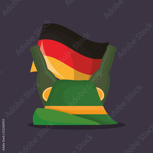 traditional german hat with germany flag