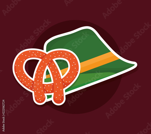 traditional german hat with pretzel