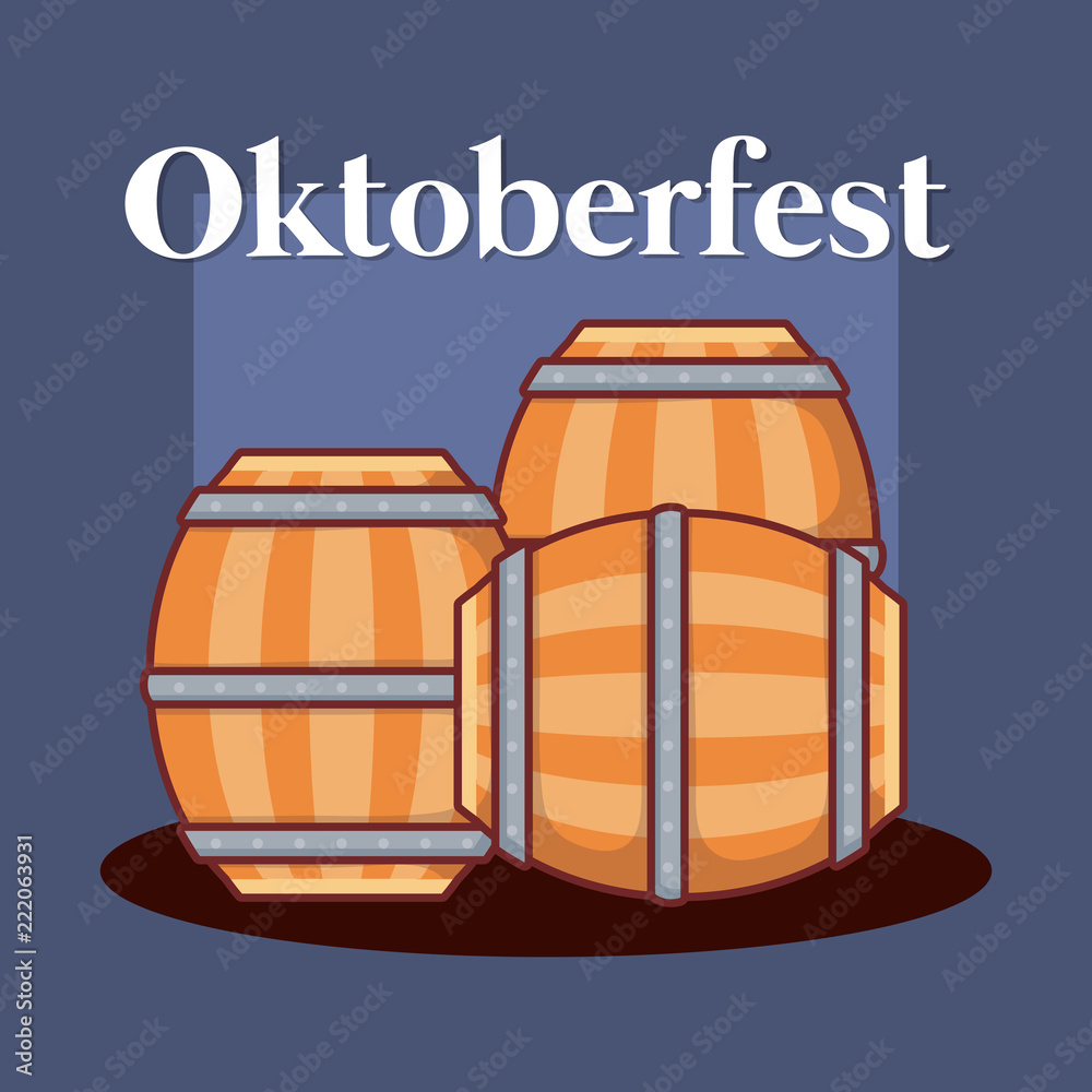 oktoberfest label with barrel beer oktoberfest label with barrel beer