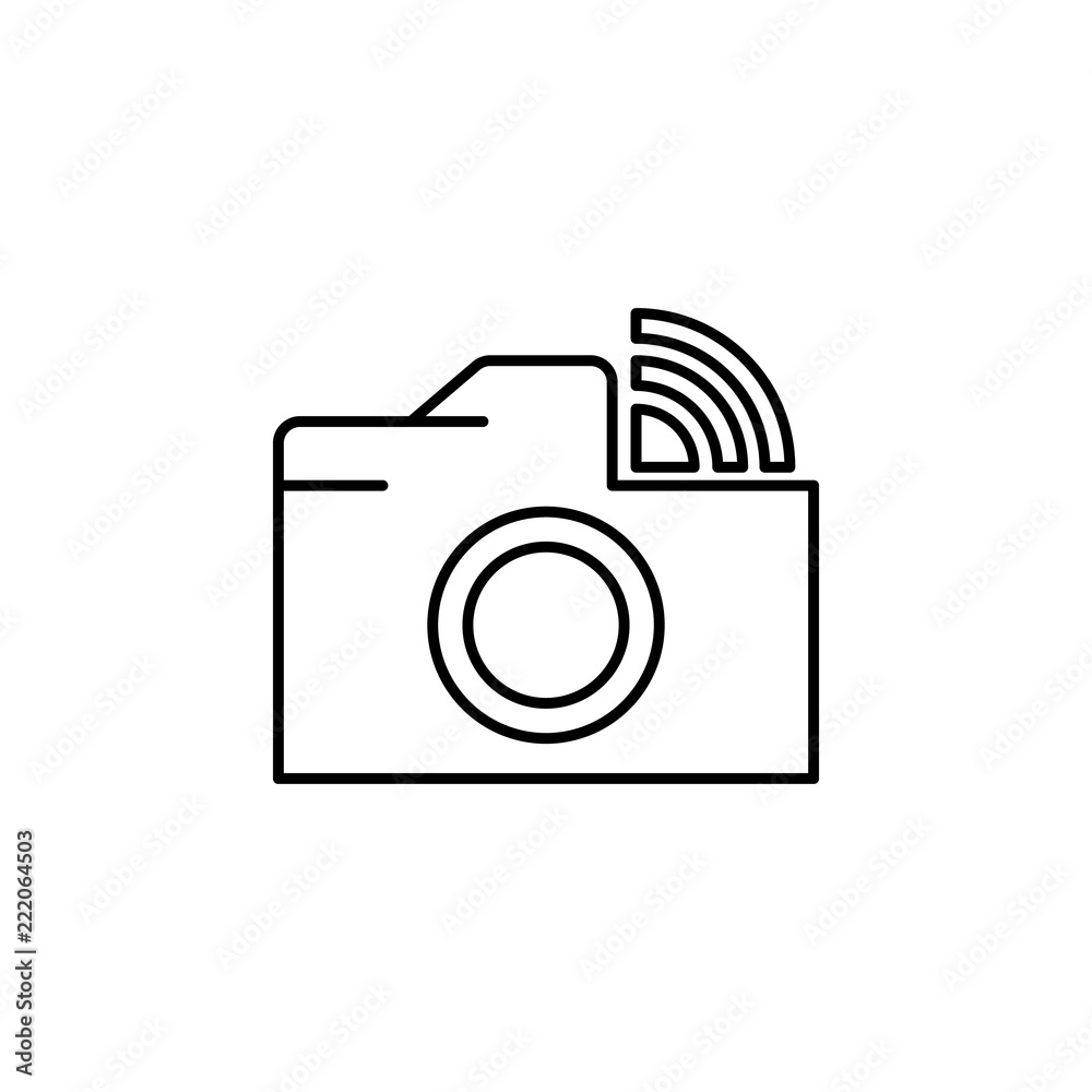 Camera wifi sign icon. Element of image sign for mobile concept and web apps illustration. Thin line icon for website design and development, app development. Premium icon