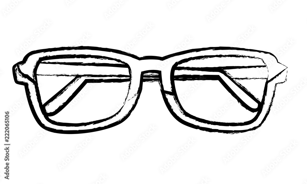 Executive glasses isolated sketch