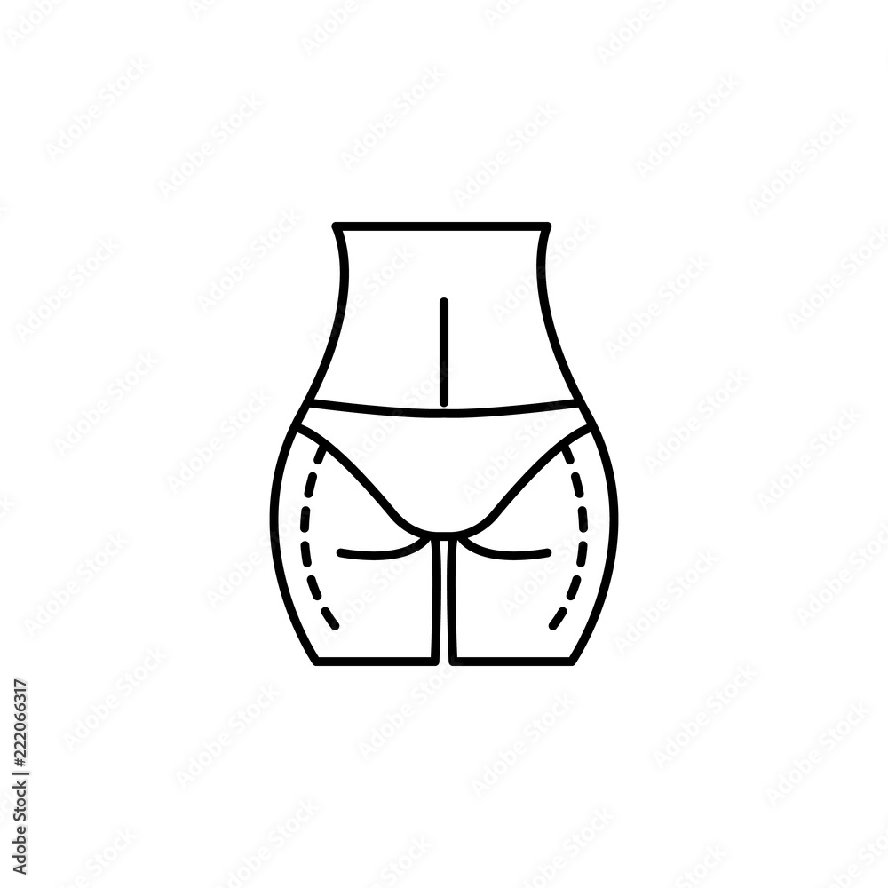 buttocks icon. Element of plastic surgery icon for mobile concept and