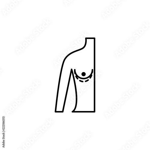 plastic breast icon. Element of plastic surgery icon for mobile concept and web apps. Thin line plastic breast icon can be used for web and mobile