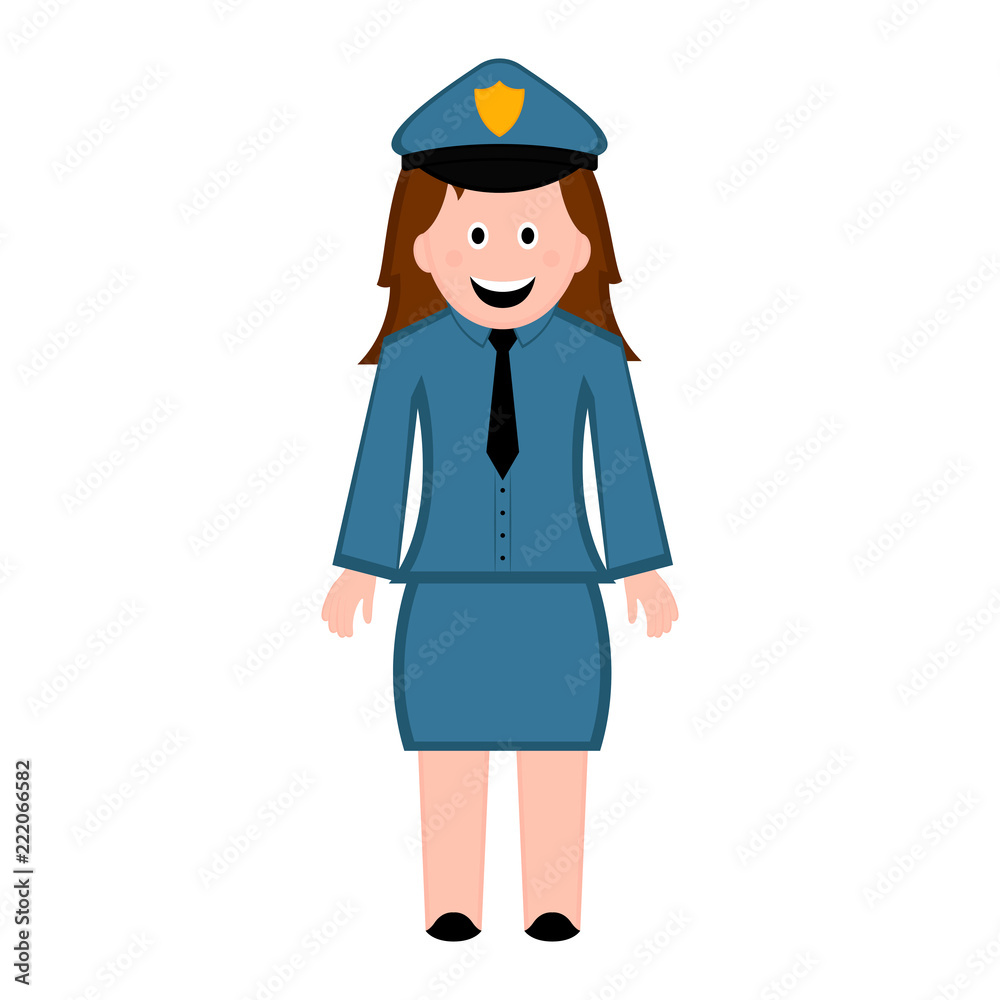 Isolated female police officer icon Isolated female police officer icon