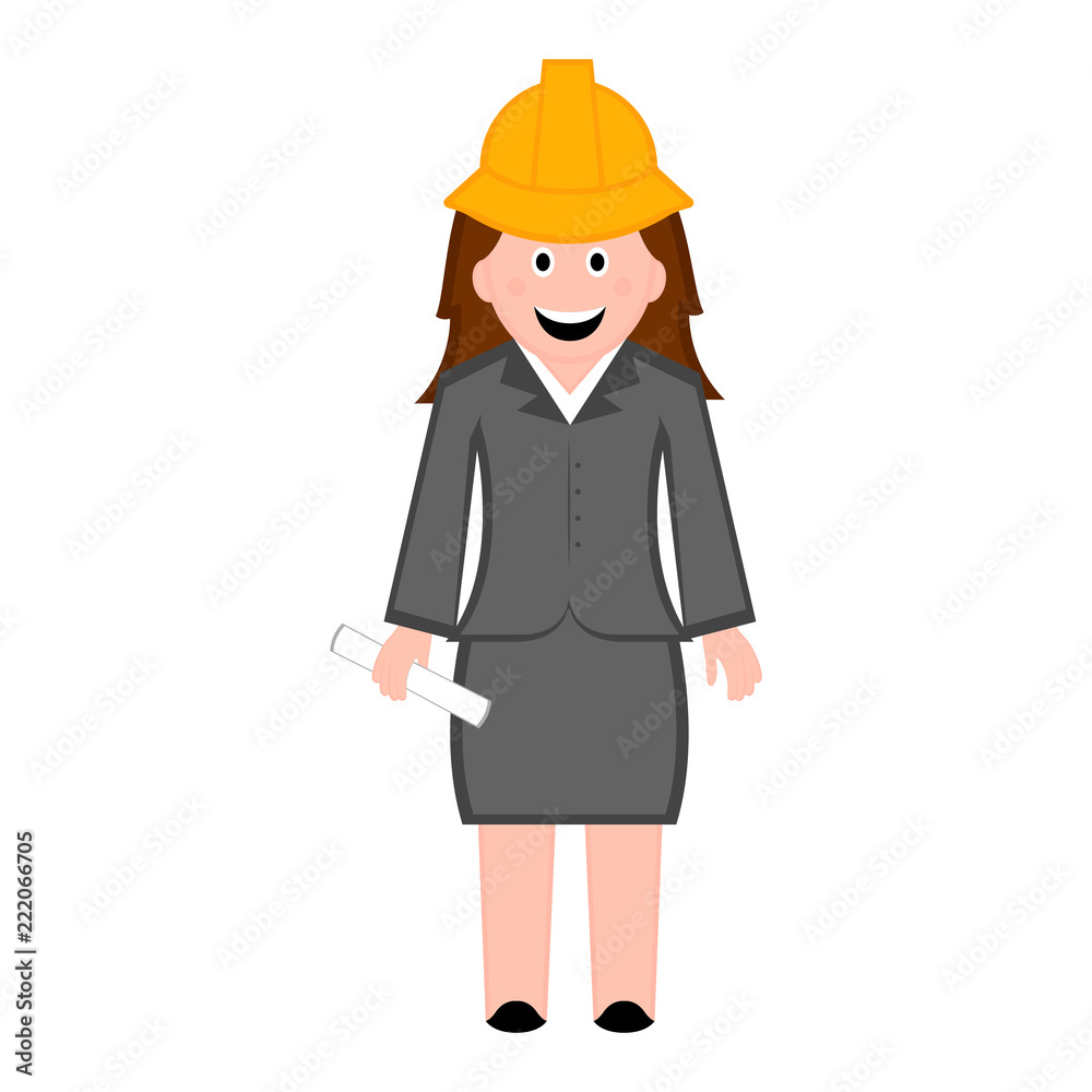 Isolated female engineer icon