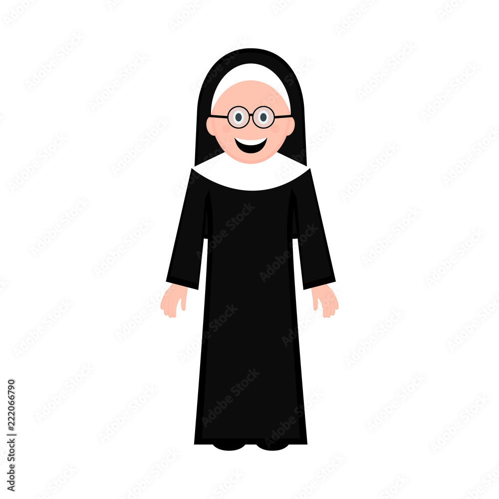 Isolated female nun icon