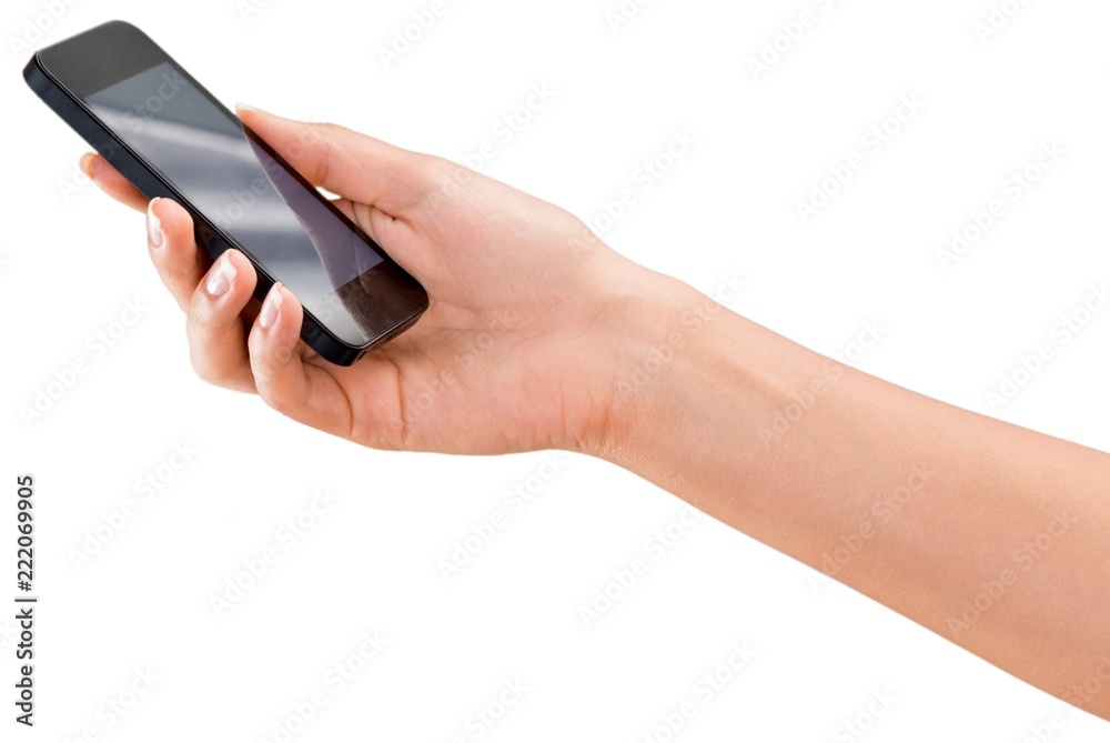 Hand Holding an iPhone with Blank Screen Hand Holding an iPhone with Blank Screen