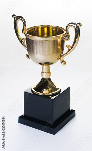 golden trophy isolated on white background