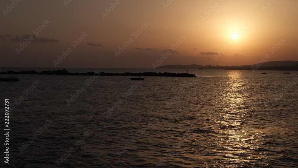 sunset on the Mediterranean sea in Turkey sunset on the Mediterranean sea in Turkey