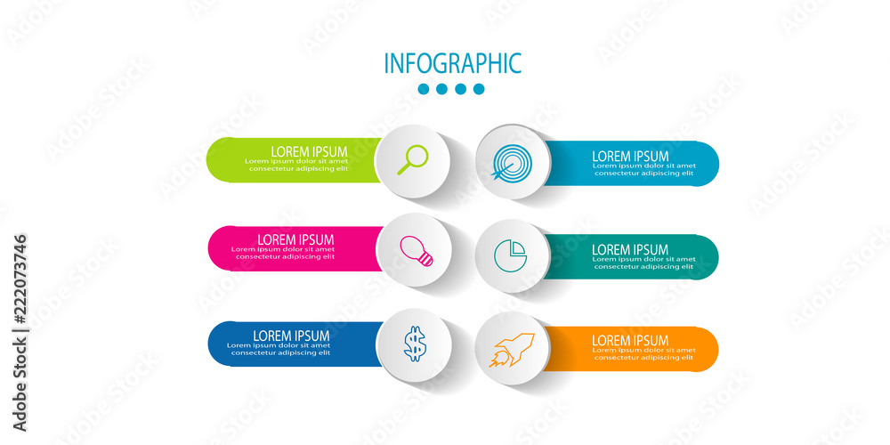 Modern eye catching chart data timeline infographic element template vector