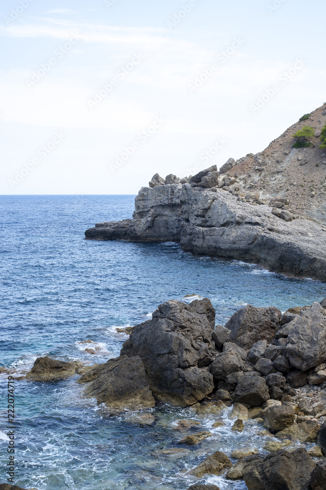 Rocky Shores of a Mallorca, Spain Sea
