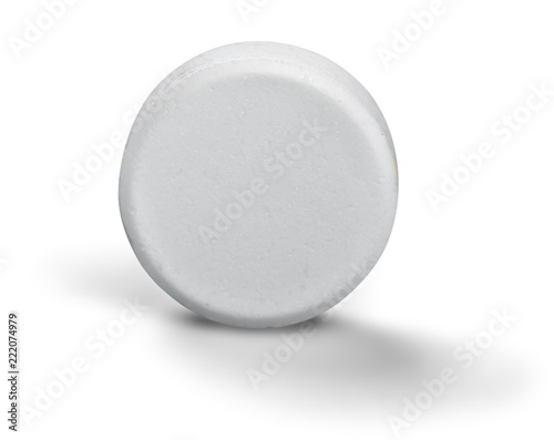 Medical pill on white background
