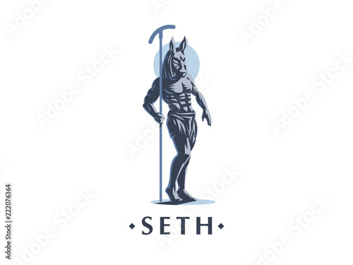 The Egyptian god Seth. Vector emblem. photo