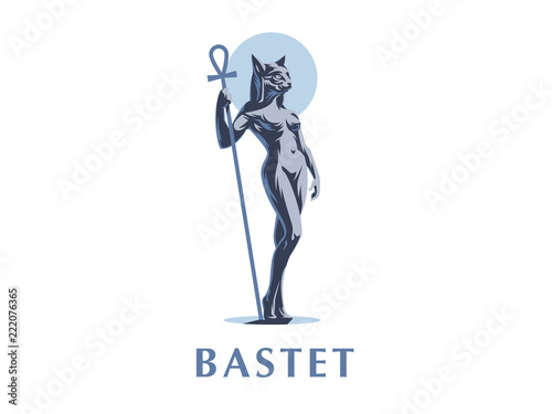 Egyptian goddess Bastet. Vector illustration.